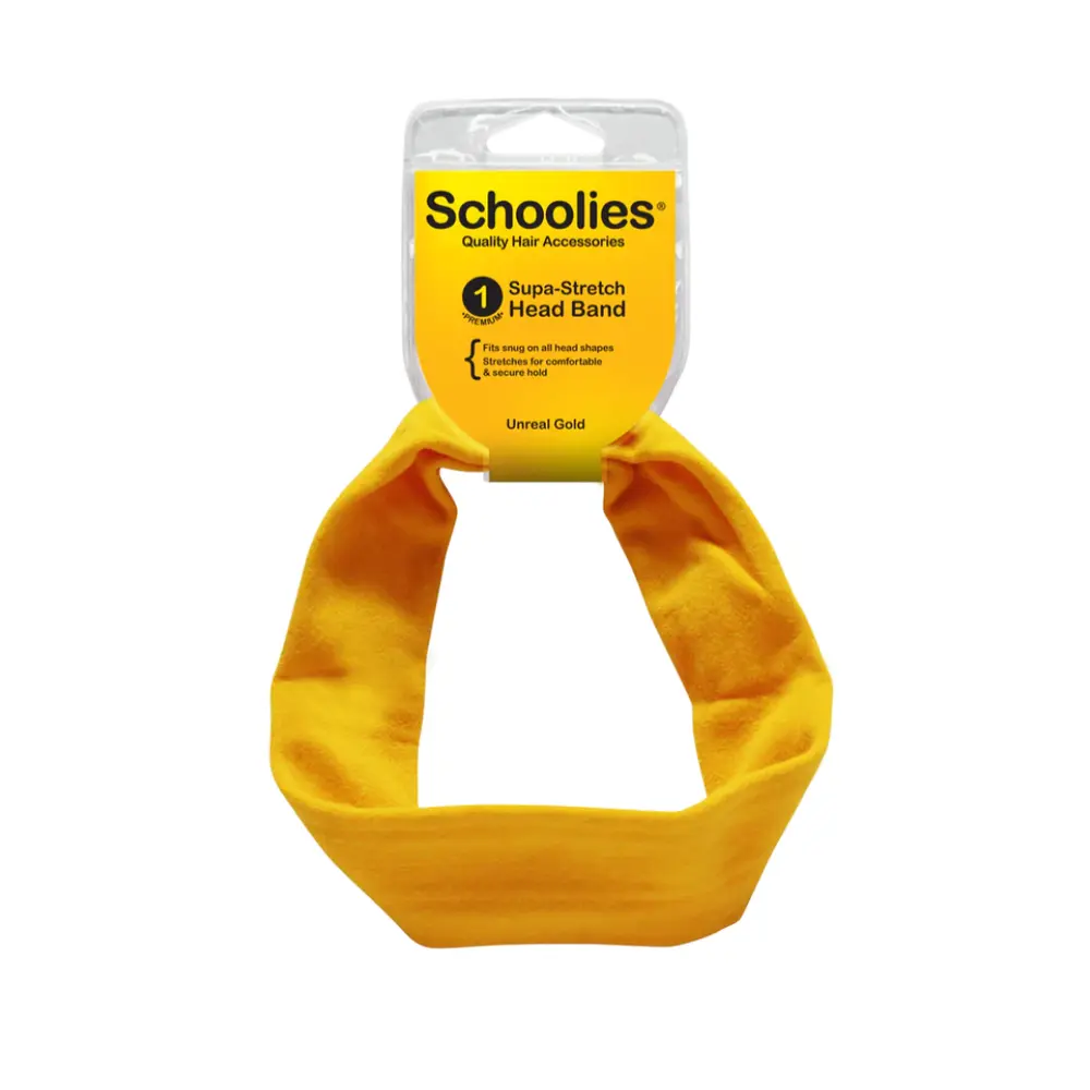 Băng Đô Vải Thun Màu Vàng, Supa-Stretch Head Band, Unreal Gold - SCHOOLIES