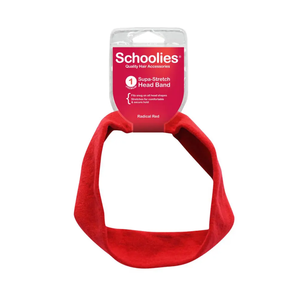 Băng Đô Vải Thun Màu Đỏ, Supa-Stretch Head Band, Radical Red - SCHOOLIES