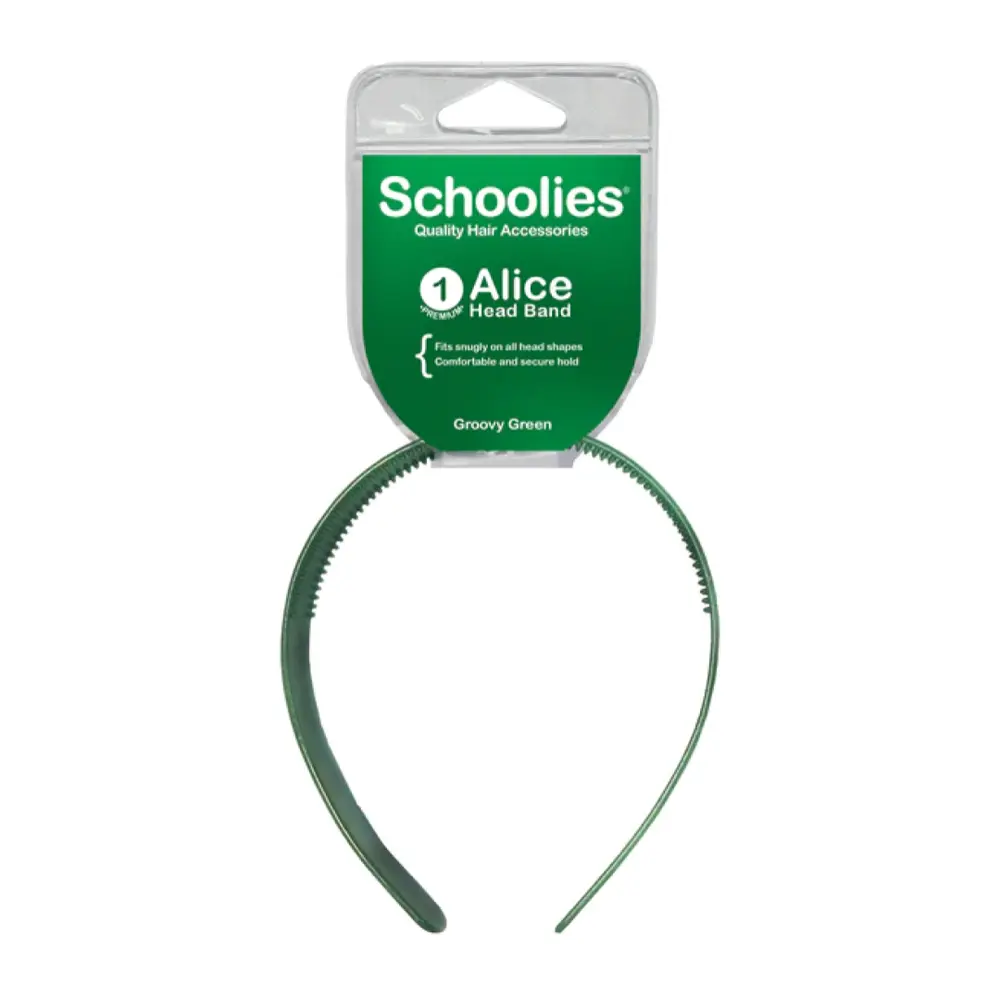 Băng Đô Cài Tóc Màu Xanh Lá, Alice Head Band, Groovy Green - SCHOOLIES
