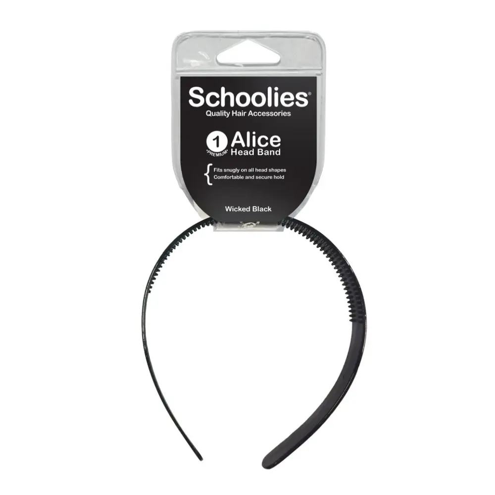 Băng Đô Cài Tóc Màu Đen, Alice Head Band, Wicked Black - SCHOOLIES