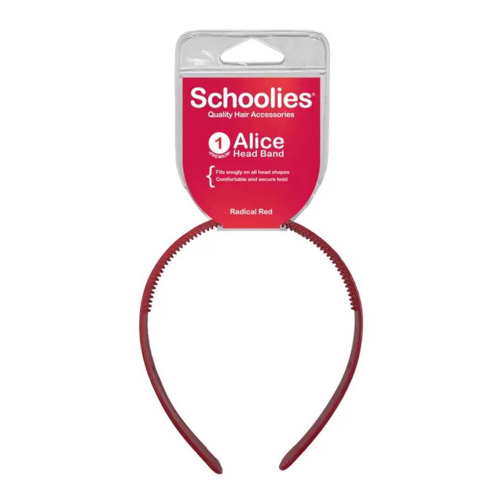 Băng Đô Cài Tóc Màu Đỏ, Alice Head Band, Radical Red - SCHOOLIES