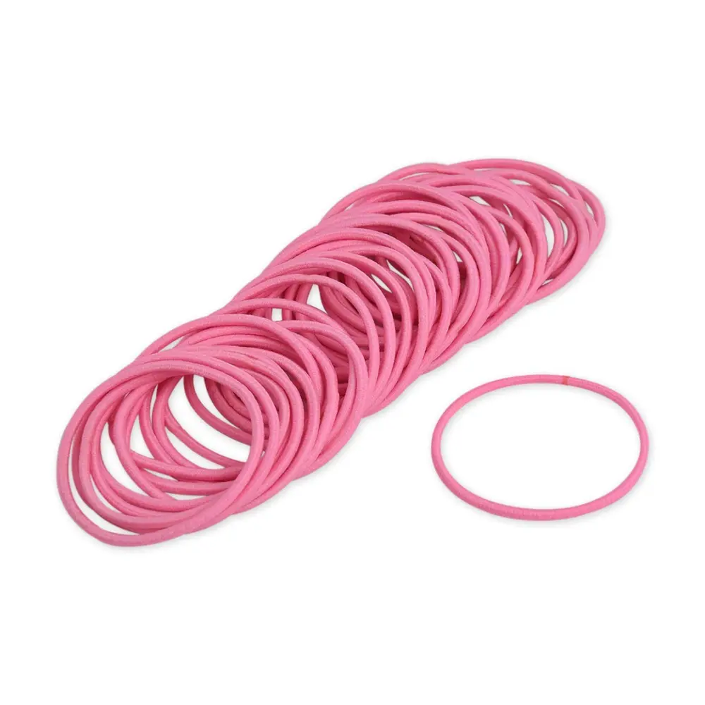 Dây Cột Tóc Đuôi Ngựa Màu Hồng, Metal Free Ponytail Holders, Pink, 4 Cái - GLIDERS