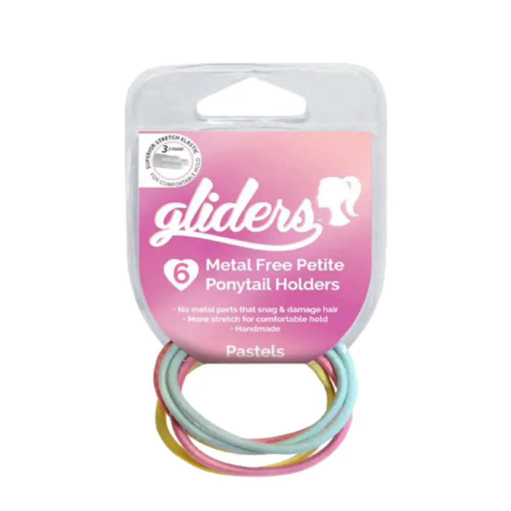 Dây Cột Tóc Màu Pastel, Metal Free Petite Ponytail Holders, Pastels, 6 Cái - GLIDERS