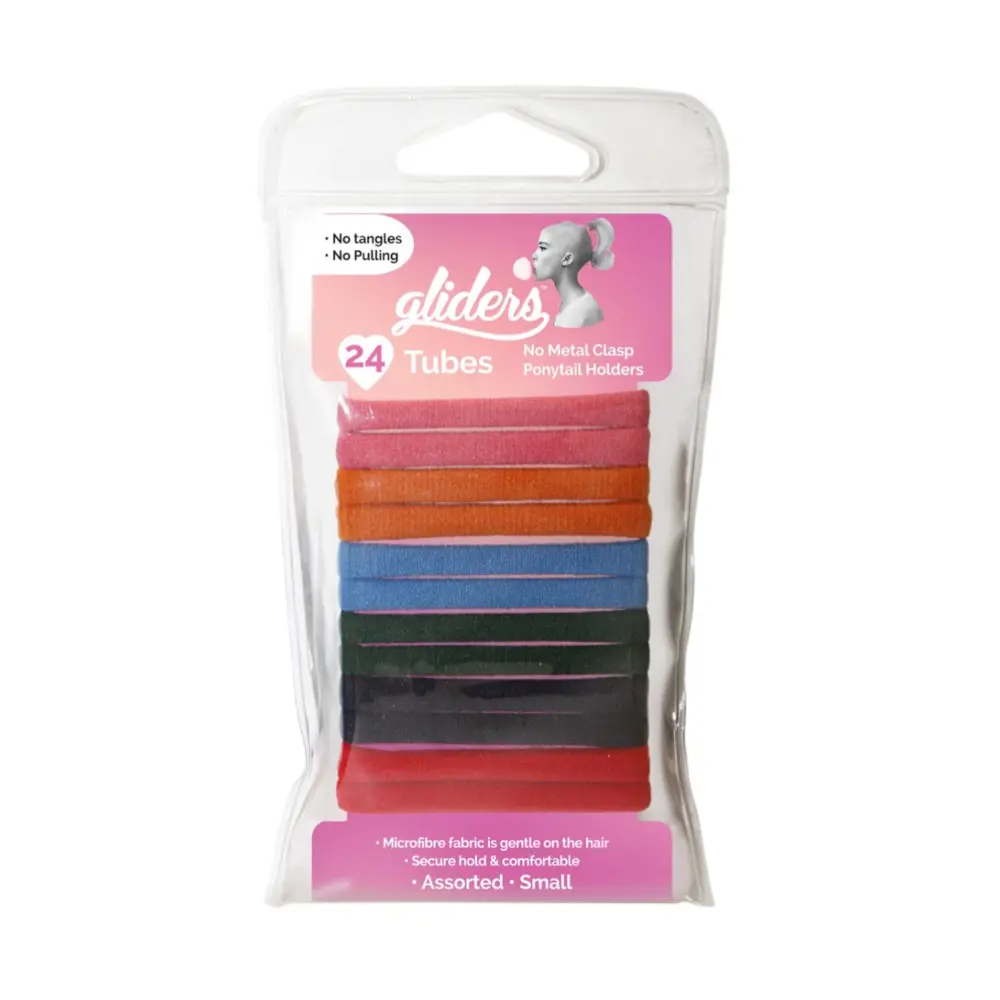 Dây Cột Tóc Nhiều Màu, No Metal Clasp Ponytail Holders, Assorted Colours, 24 Cái - GLIDERS