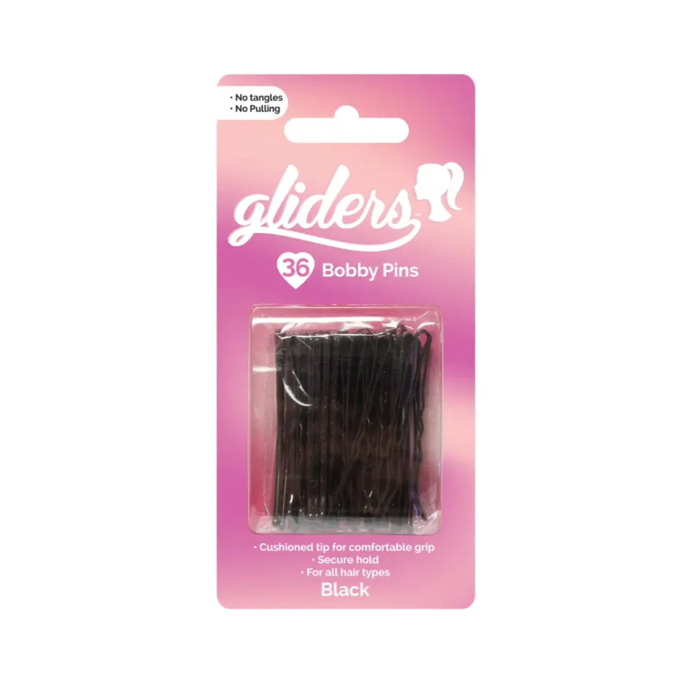 Kẹp Tăm Màu Đen, Bobby Pins, Black, 36 Cái - GLIDERS