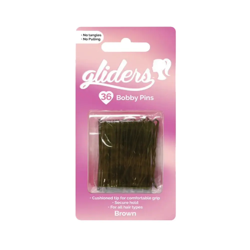 Kẹp Tăm Màu Nâu, Bobby Pins, Brown, 36 Cái - GLIDERS