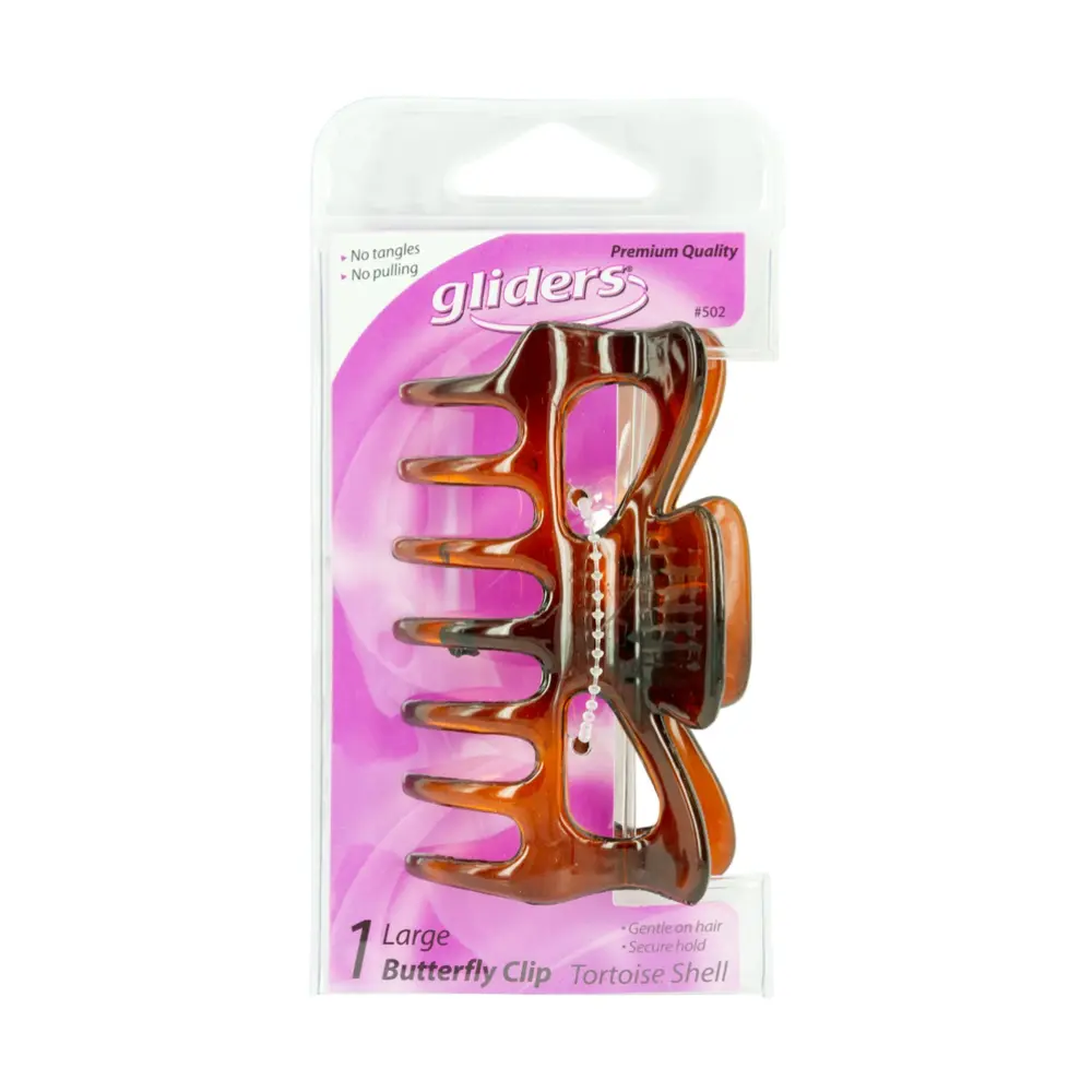 Kẹp Bướm Lớn Hoạ Tiết Đồi Mồi, Large Butterfly Clips, Tortoise Shell - GLIDERS