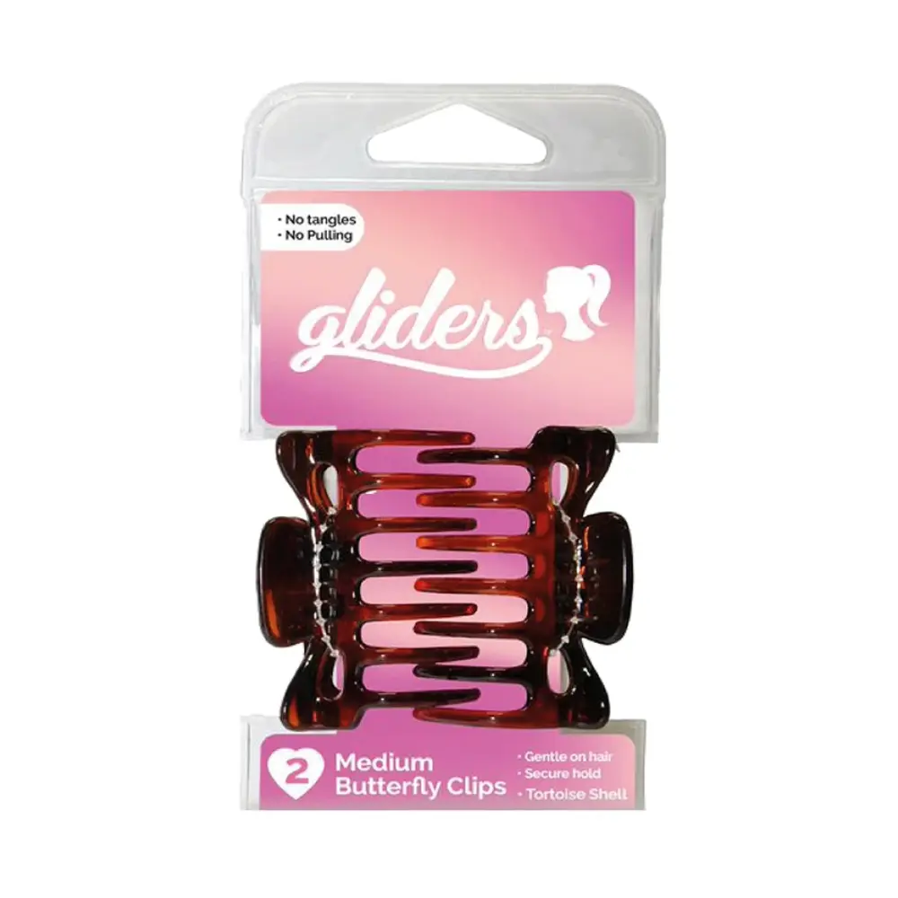 Kẹp Bướm Nhỏ Hoạ Tiết Đồi Mồi, Medium Butterfly Clips, Tortoise Shell, 2 Cái - GLIDERS