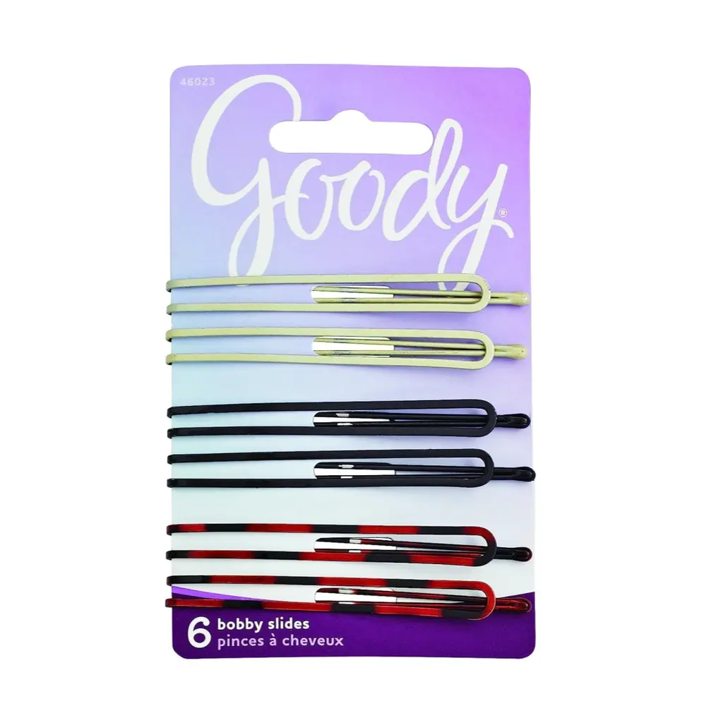 Kẹp Tăm Cài Tóc Bản Dài, Bobby Slides, Classics, 6 Cái - GOODY