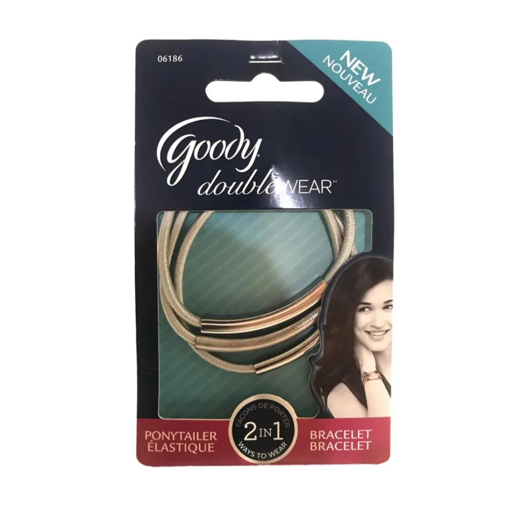 Dây Cột Tóc & Vòng Tay 2 in 1, DoubleWear, Metal Bar Ponytailer Bracelet, 3 Cái - GOODY