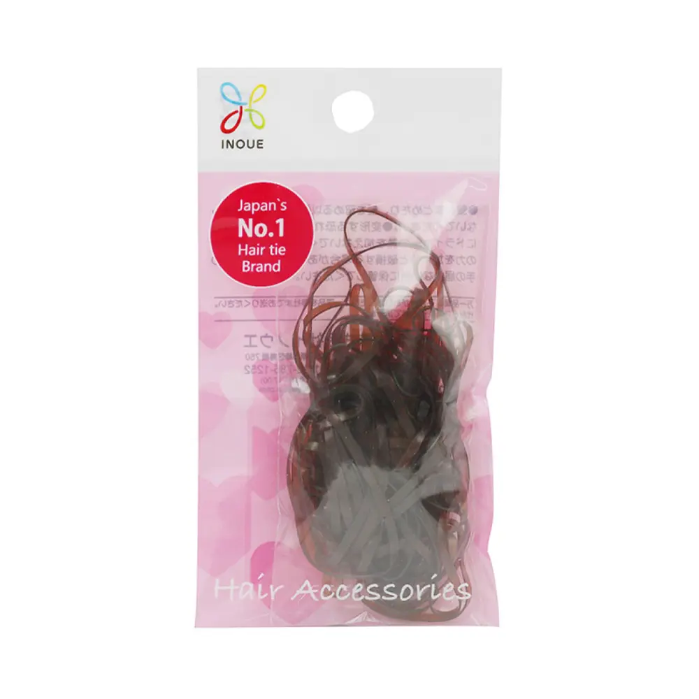 Thun Cột Tóc Màu Nâu,  Mini Brown Rubber Bands, 60 Cái - INOUE