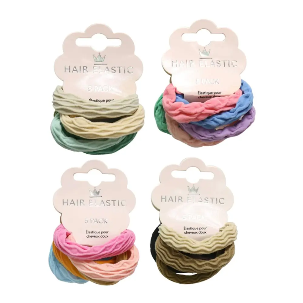 Dây Buộc Tóc Mềm Co Giãn Nhiều Màu, Hair Soft Elastic, 5 Cái - UNCLE BILLS