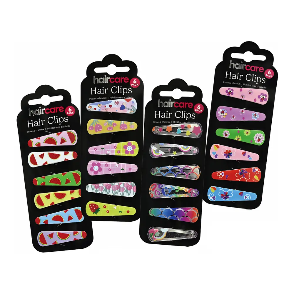 Kẹp Tóc Nhiều Màu (Nhiều Mẫu), Hair Care, Hair Clips, 6 Cái - UNCLE BILLS