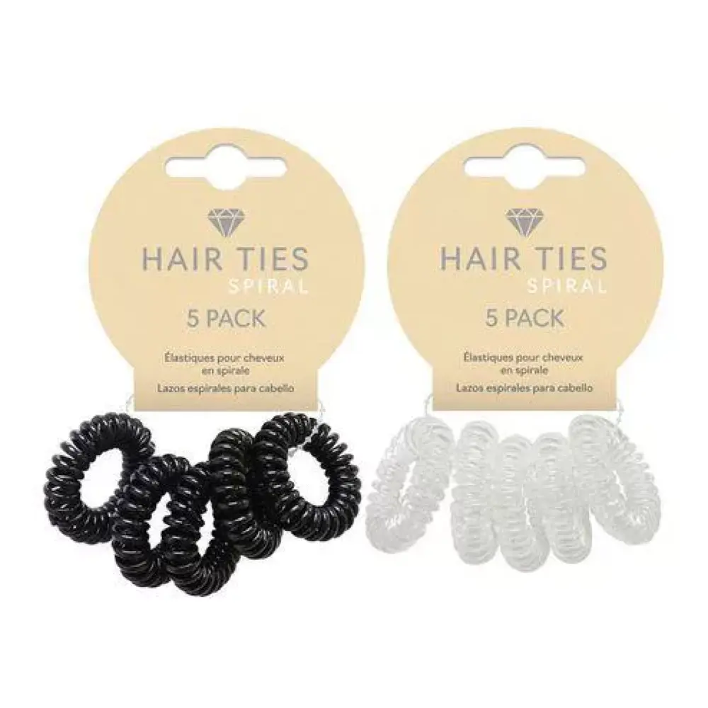 Dây Cột Tóc Bằng Nhựa, Hair Ties, Spiral Small, 5 Cái - UNCLE BILLS