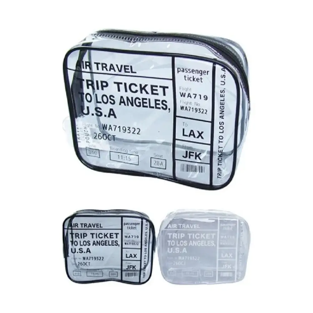 Túi Trong Suốt Đựng Vật Dụng Đi Máy Bay (Nhiều Mẫu), Travel Clear Pouch (16 x 12cm) - SEIWA PRO