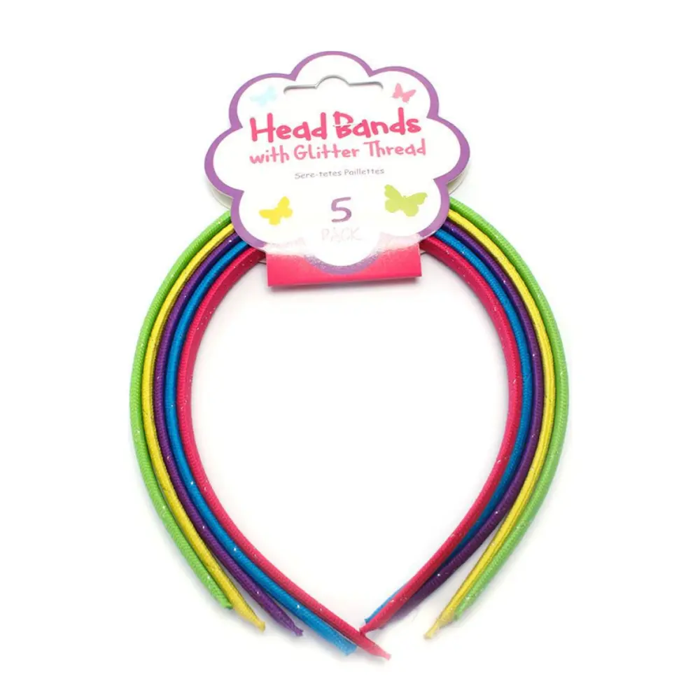 Cài Tóc Lấp Lánh Nhiều Màu (Nhiều Mẫu), Headband with Glitter Thread, 5 Cái - UNCLE BILLS