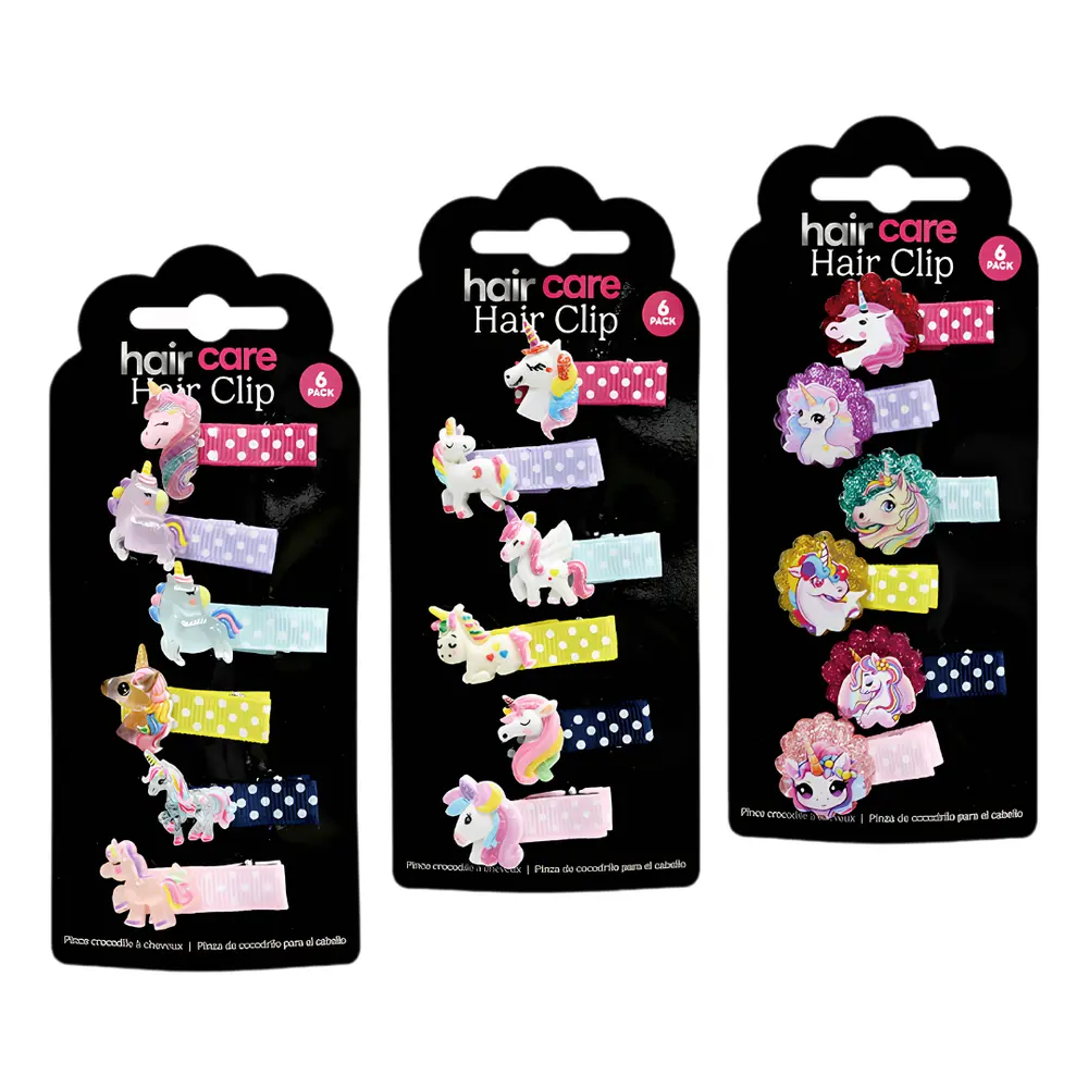 Kẹp Tóc Cá Sấu Hình Kỳ Lân (Nhiều Mẫu), Hair Care, Unicorn Crocodile Hair Clip, 6 Cái - UNCLE BILLS