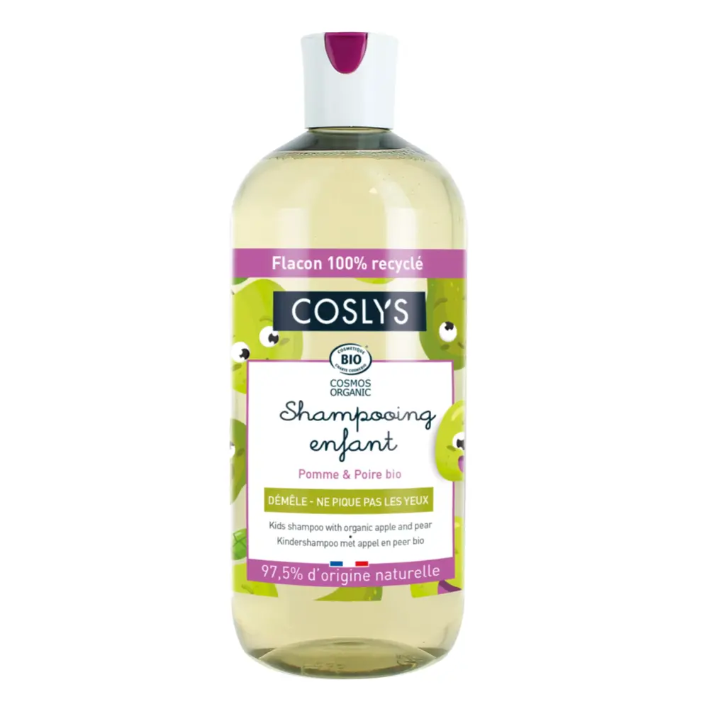 Dầu Gội Trẻ Em Hữu Cơ Hương Táo & Lê, Kids Shampoo with Organic Apple & Pear (500ml) - COSLYS