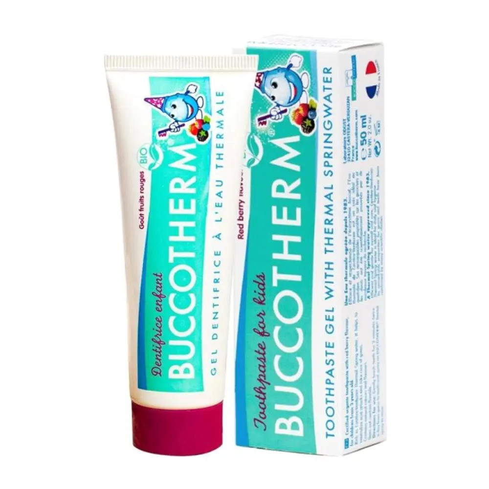 Kem Đánh Răng Hữu Cơ Trẻ Em, Bio Toothpaste for Kids, Red Berry, +3 Tuổi, 2.0 oz (50ml) - BUCCOTHERM