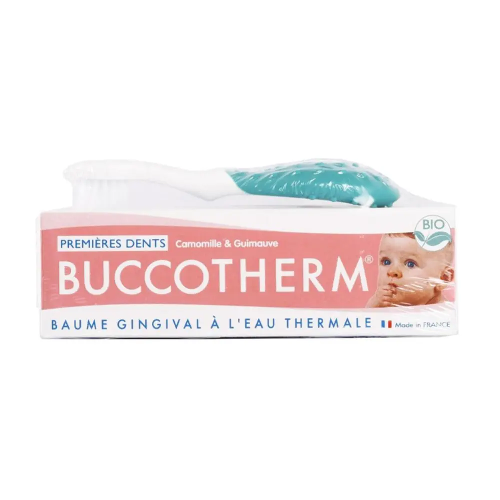 Bộ Chăm Sóc Răng Hữu Cơ Cho Bé, Teething Kit, 0-2 Tuổi Old, Organic Certified with A Toothbrush - BUCCOTHERM