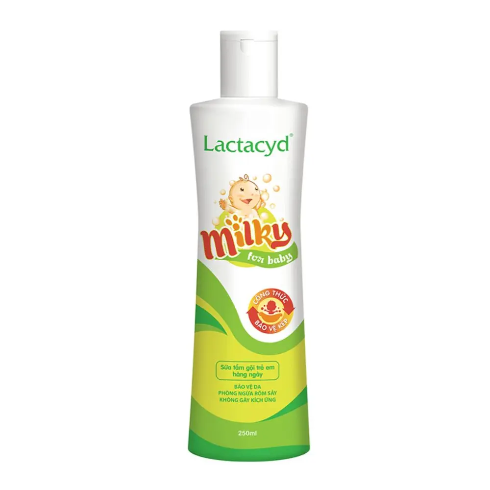 Sữa Tắm Gội Trẻ Em Hàng Ngày, Milky, Baby Wash & Shampoo (250ml) - LACTACYD