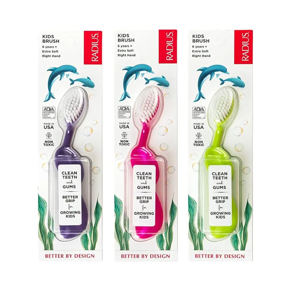 Bàn Chải Siêu Mềm Cho Bé, Kids Brush, Extra Soft, Right Hand, 6+ Tuổi - RADIUS