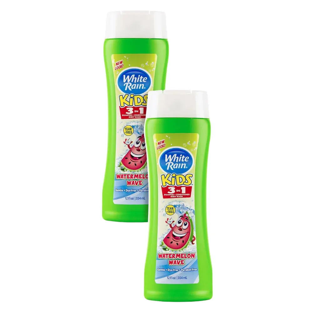 Sữa Tắm Gội Cho Bé, 3 in 1 Shampoo + Conditioner + Body Wash, Watermelon Wave, 12 fl oz (354ml) - WHITE RAIN