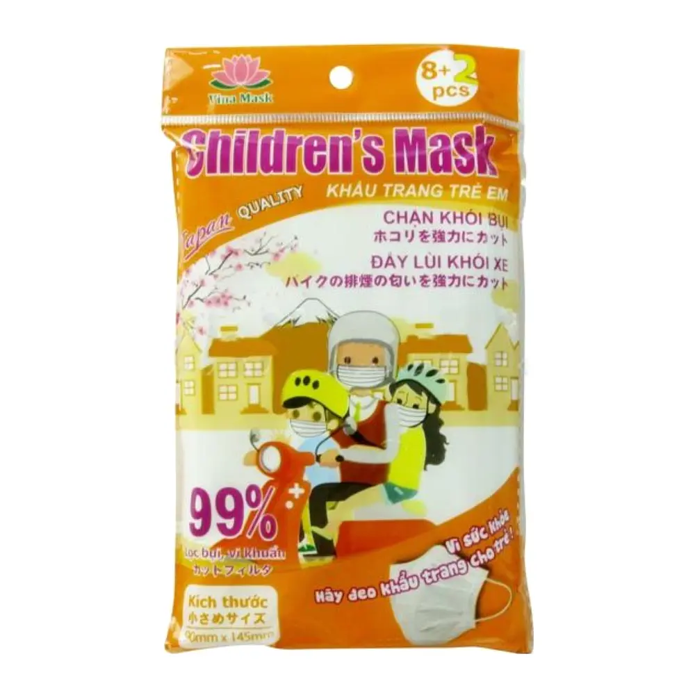 Khẩu Trang Trẻ Em, Childrens Mask, 10 Cái (90 x 145mm) - VINA MASK