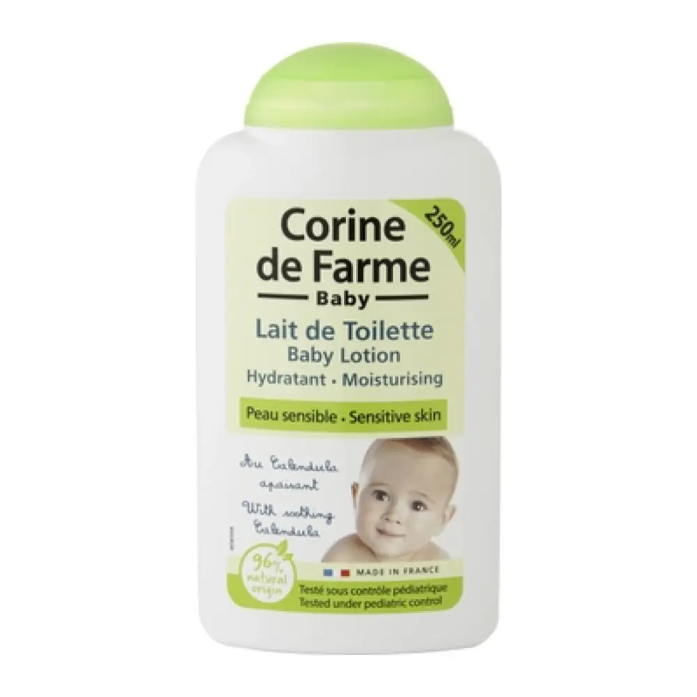 Kem Dưỡng Da Cho Bé Da Nhạy Cảm, Baby Lotion, Moisturising, Sensitive Skin, 100% Natural (250ml) - CORINE DE FARME