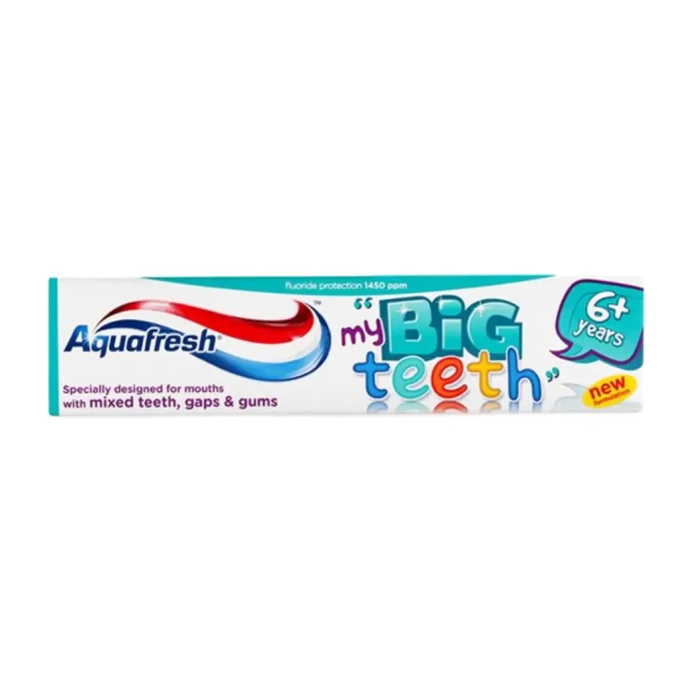 Kem Đánh Răng Trẻ Em, Toothpaste for Kids, Fresh Mint, Big Teeth, 6+ Tuổi (50ml) - AQUAFRESH