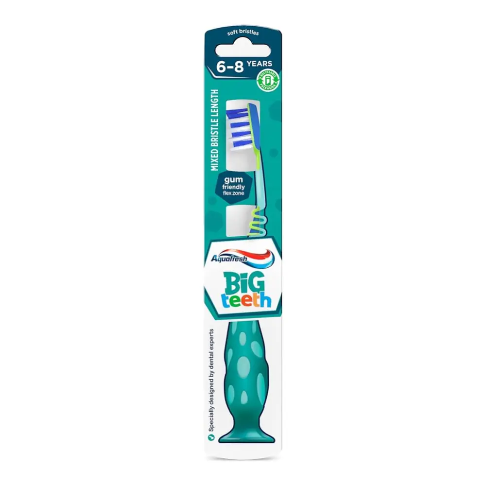 Bàn Chải Đánh Răng Cho Bé, Toothbrush for Kids, Big Teeth, 6 - 8 Tuổi - AQUAFRESH