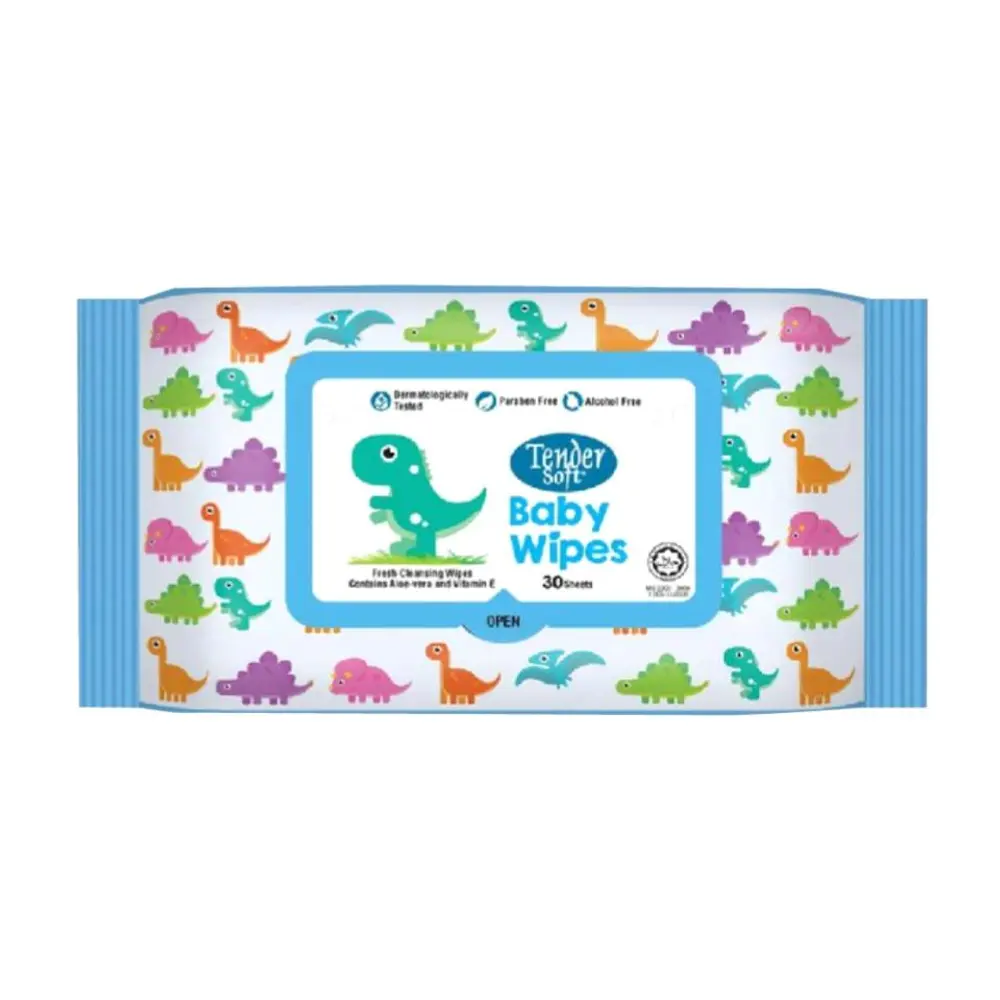 Khăn Ướt Cho Bé Chứa Nha Đam & Vitamin E, Baby Wipes, Fresh Cleansing Wipes, 30 Tờ (200 x 150mm) - TENDER SOFT