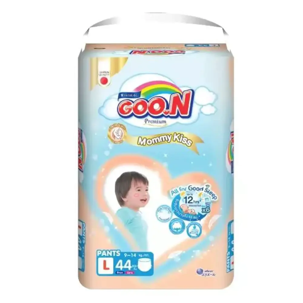 Tã Quần Cho Bé, Mommy Kiss, Premium Pant Diapers, L, 9 - 14kg, 44 Miếng - GOO.N
