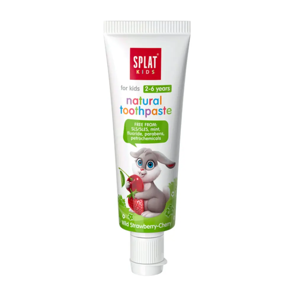 Kem Đánh Răng Cho Bé Hương Dâu Anh Đào, Natural Toothpaste for Kids, Strawberry Cherry, 2 - 6 Tuổi (20ml) - SPLAT