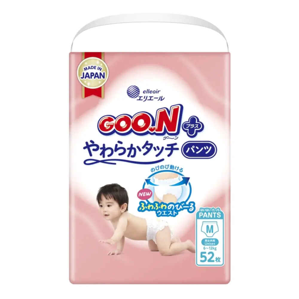 Tã Quần Cao Cấp Cho Bé, Plus, Pant Diapers, Size M, 6 - 12kg, 52 Miếng - GOO.N