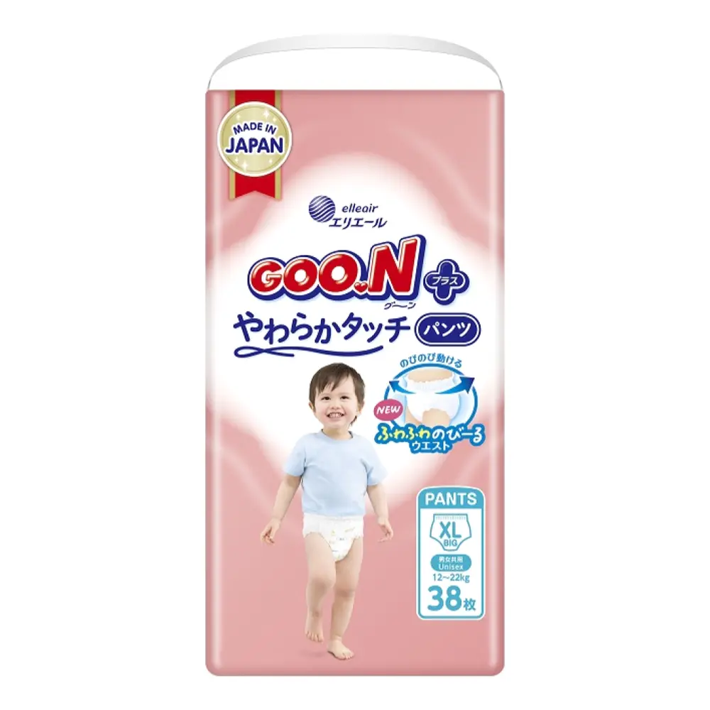 Tã Quần Cao Cấp Cho Bé, Plus, Pant Diapers, Size XL, 12 - 22kg, 38 Miếng - GOO.N