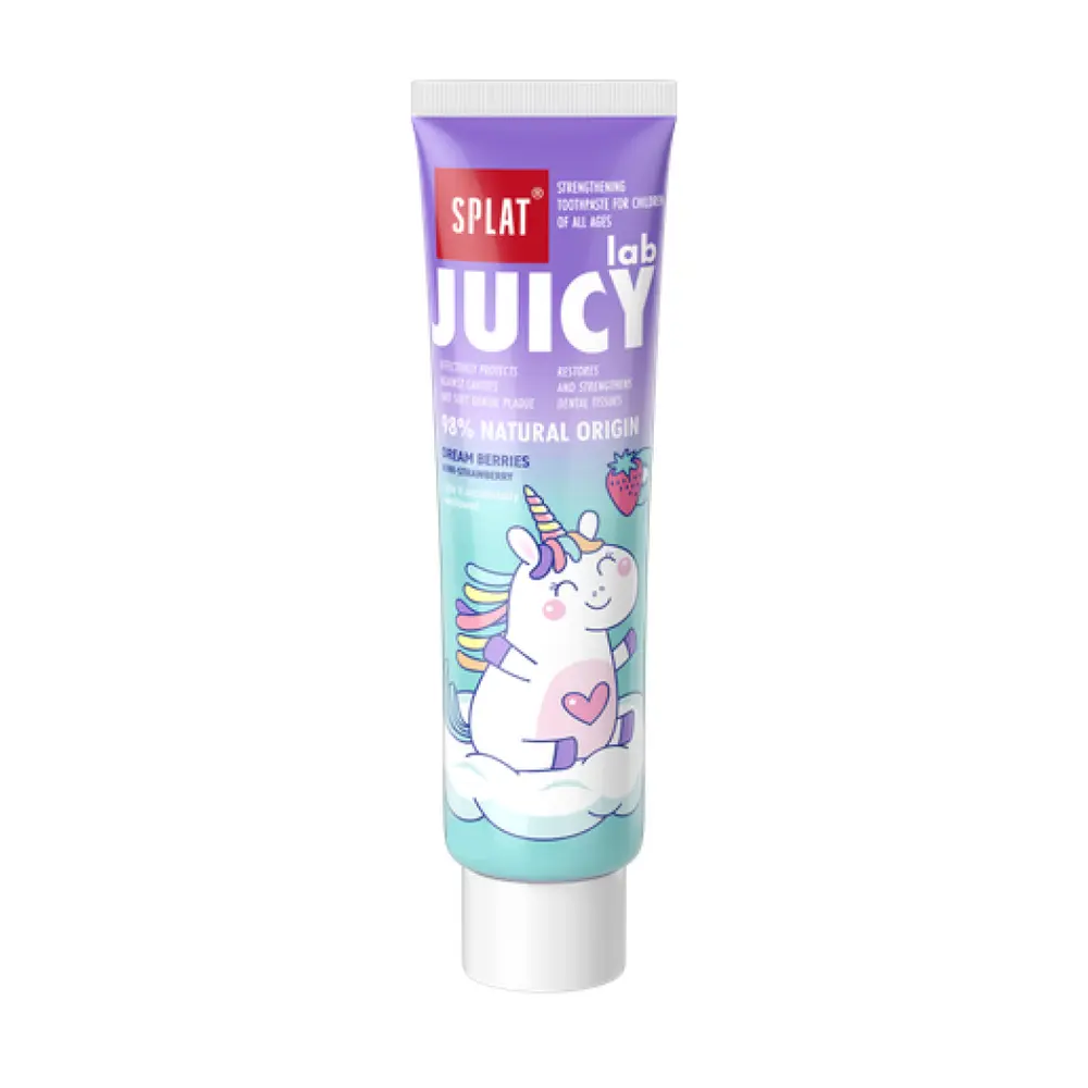 Kem Đánh Răng Cho Bé Hương Dâu Kiwi, Juicy Lab, Strengthening Toothpaste for Kids, Dream Berries (25g) - SPLAT