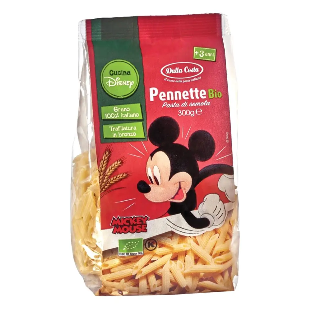 Nui Ống Hữu Cơ Cho Bé, Pennette Bio, Mickey Mouse (300g) - DALLA COSTA