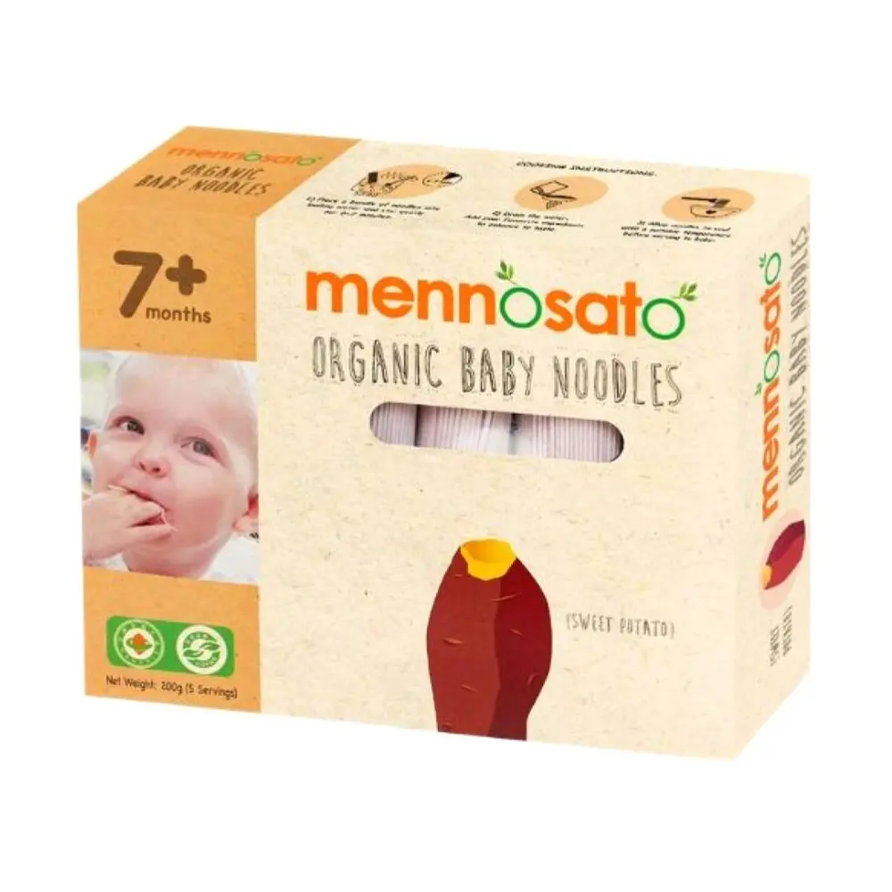 Mì Khoai Lang Hữu Cơ Cho Bé, Organic Baby Noodles, Sweet Potato, 7+ Tháng (200g) - MEN NO SATO