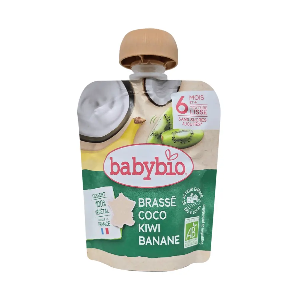 Sữa Chua Hữu Cơ Cho Bé Vị Chuối Kiwi & Dừa, Banana & Kiwi Coco Yoghurt, 6+ Tháng (85g) - BABYBIO