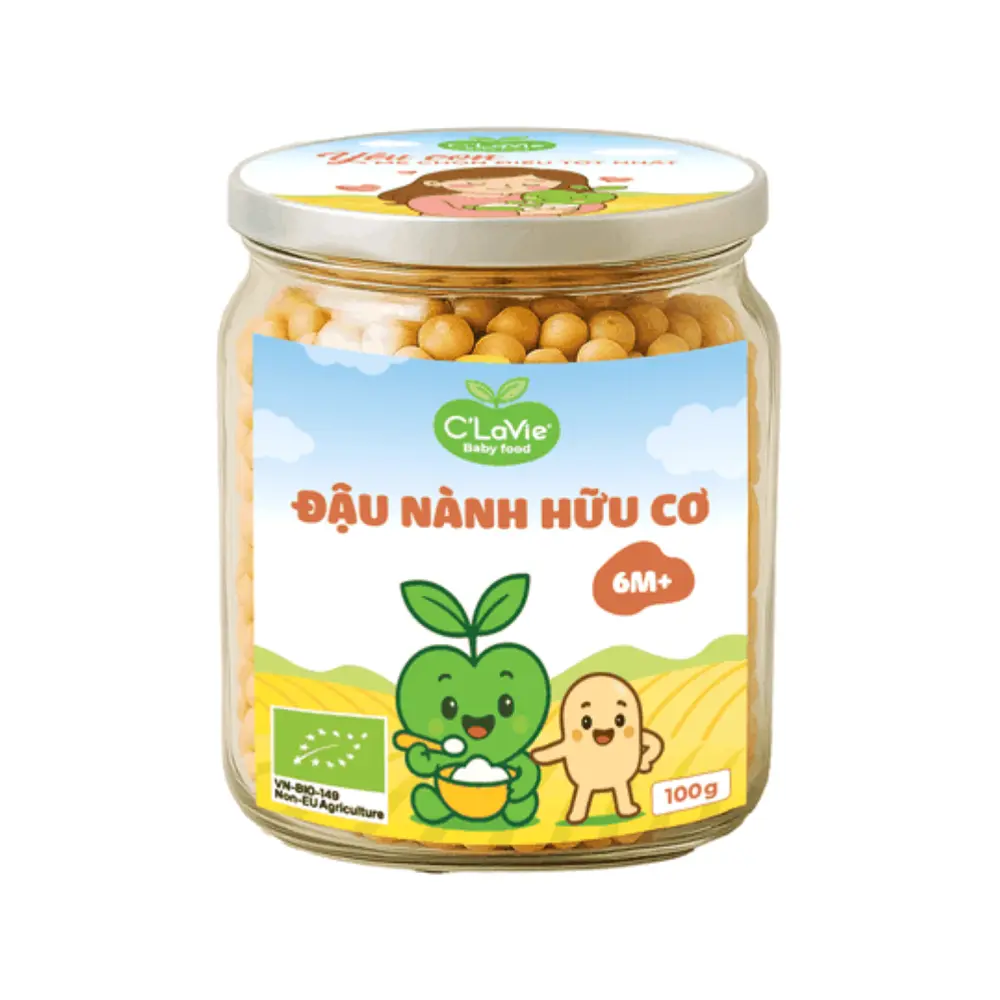 Đậu Nành Hữu Cơ Cho Bé, Baby Food, Organic Soybeans, 6+ Tháng (100g) - C'LAVIE
