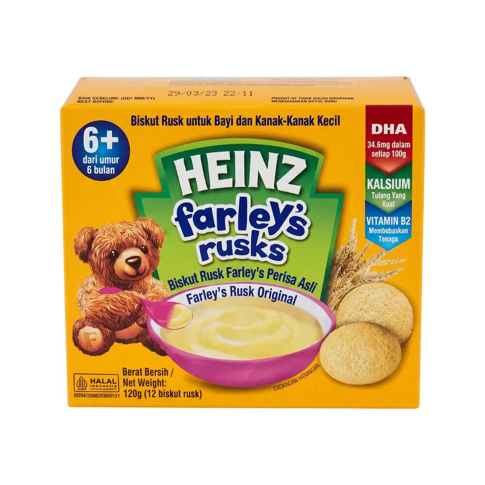 Bánh Quy Ăn Dặm Vị Truyền Thống, Farley's Rusks, Biscuits Original, 6+ Tháng (120g) - HEINZ