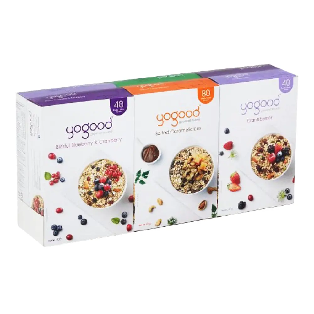 Ngũ Cốc Nguyên Hạt Nhiều Loại, Gourmet Muesli, Variety Pack, 6 Hộp (240g) - YOGOOD