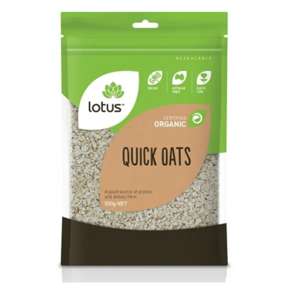 Yến Mạch Nấu Nhanh Hữu Cơ, Organic Quick Oats (500g) - LOTUS
