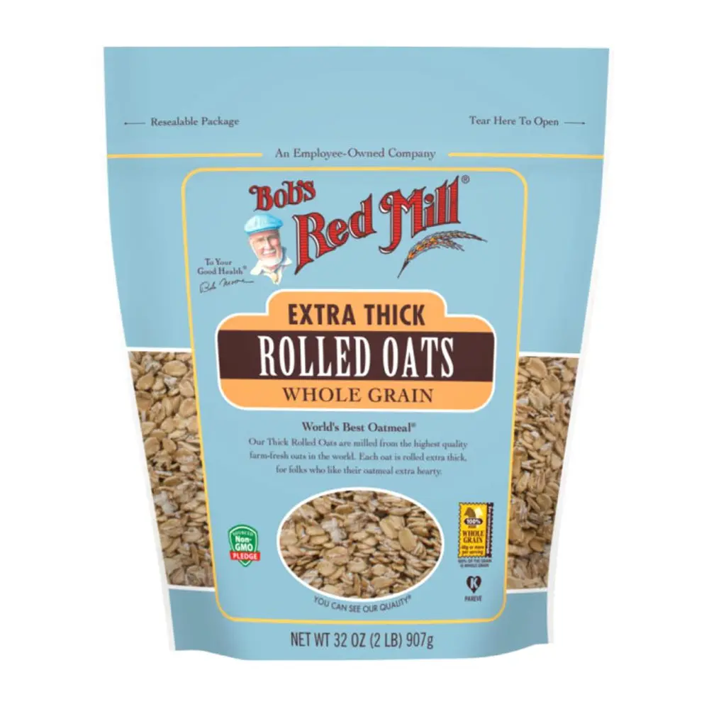 Yến Mạch Nguyên Cám Cán Dày, Extra Thick Rolled Oat, Whole Grain, 32 oz (907g) - BOB'S RED MILL
