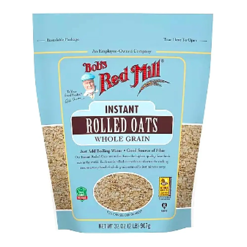Yến Mạch Nguyên Cám Cán Dẹt Ăn Liền, Instant Rolled Oats, Whole Grain, 32 oz (907g) - BOB'S RED MILL
