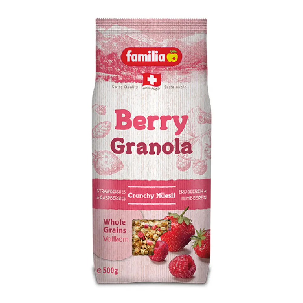 Ngũ Cốc Giòn Vị Dâu, Berry Granola, Strawberries & Raspberries (500g) - FAMILIA