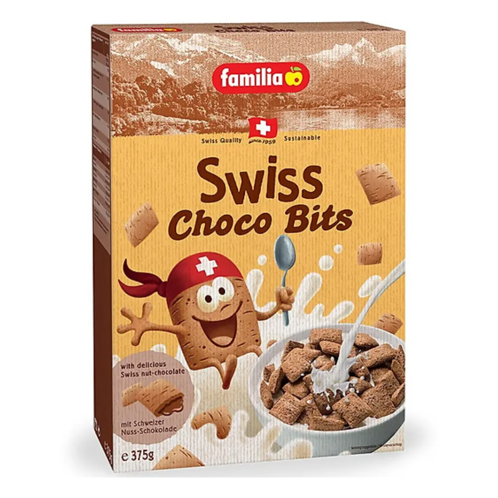 Ngũ Cốc Thụy Sĩ Nhân Socola, Swiss Choco Bits, with Swiss Nut-Chocolate (375g) - FAMILIA