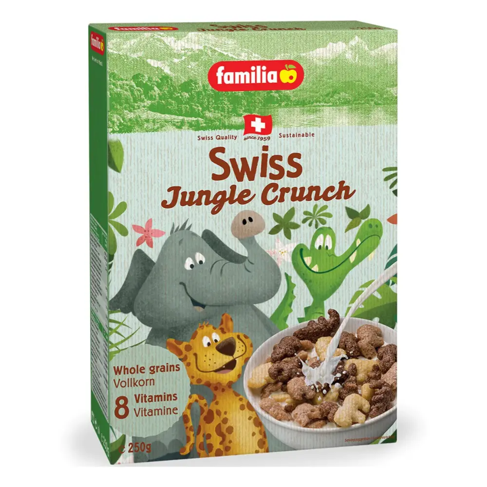 Ngũ Cốc Thụy Sĩ Nguyên Cám, Swiss Jungle Crunch, Whole Grains, 8 Vitamins (250g) - FAMILIA