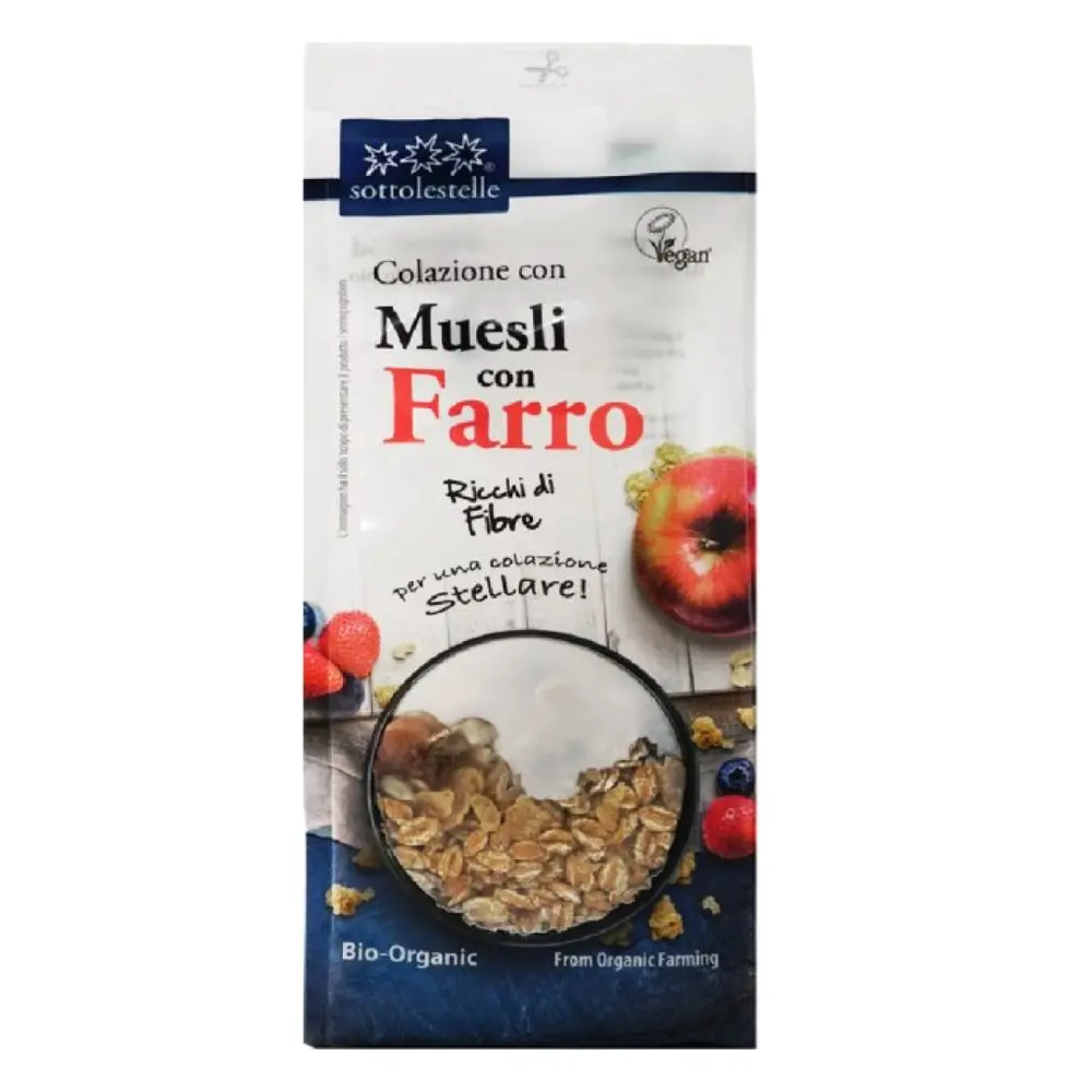 Ngũ Cốc Giòn Nho Khô Hữu Cơ, Muesli con Farro (350g) - SOTTOLESTELLE